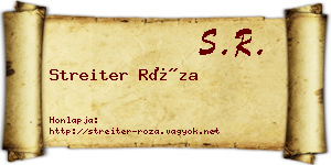 Streiter Róza névjegykártya
